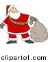 Clip Art of Santa Carrying a Sack by Djart