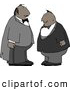 Clip Art of Two Men Wearing Tuxedos Together at a Wedding by Djart