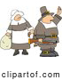 Clip Art of Two Pilgrims - Man and Woman by Djart