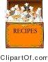 Vector Clip Art of a Crowded Recipe Box of Chefs - Royalty Free by Djart